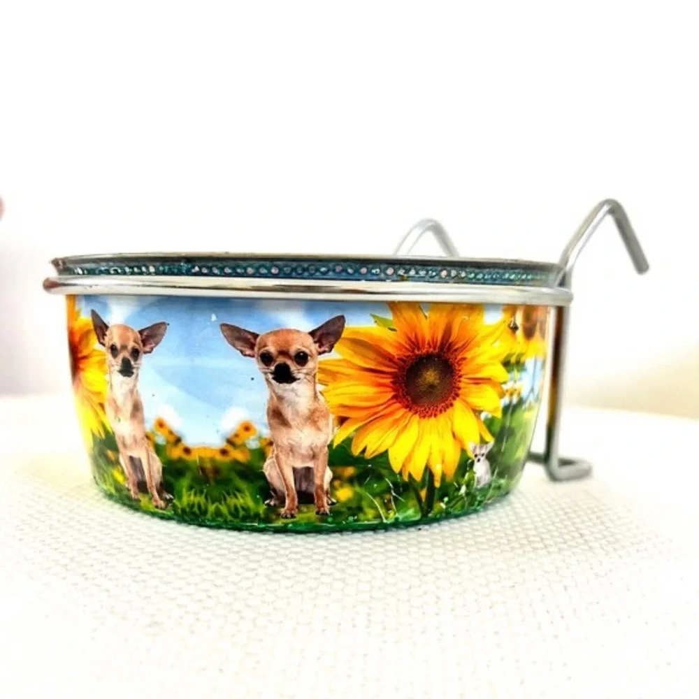 Dog bowl with hooks